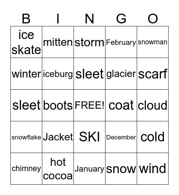 Winter Bingo Card