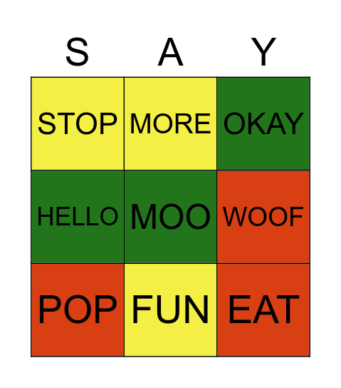 What Will A Say? Bingo Card