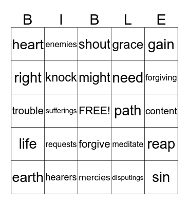 BIBLE PROMISES Bingo Card