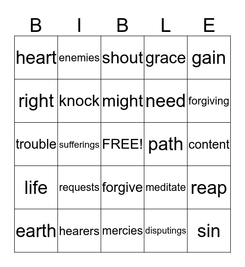 BIBLE PROMISES Bingo Card