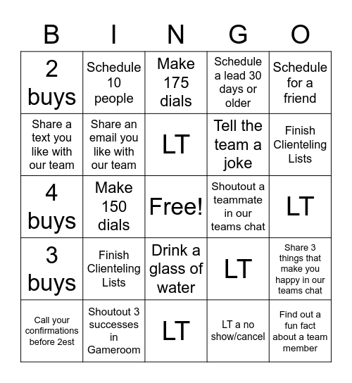 Thursday Surprise!! Bingo Card