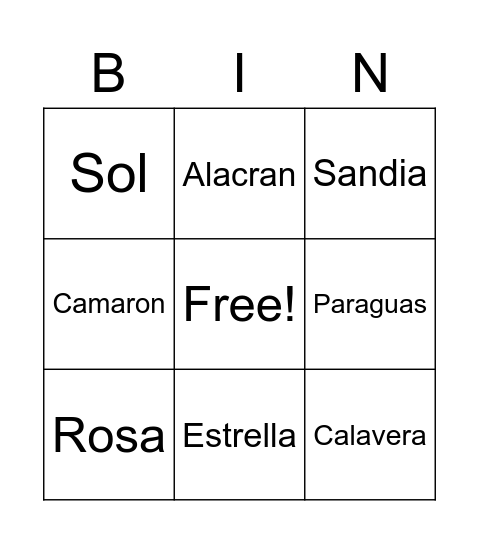 Ytp lotería mi pueblito Bingo Card