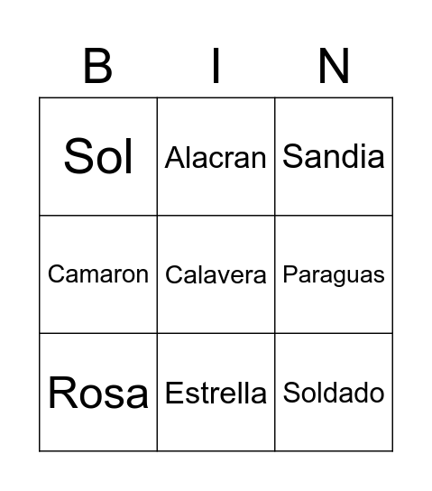 Ytp lotería mi pueblito Bingo Card