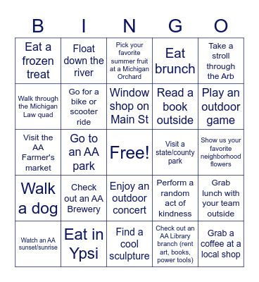 Summer IM Bingo Card