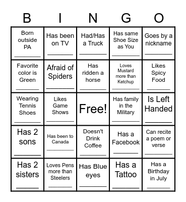 Parkview Towers Neighbor Bingo Card