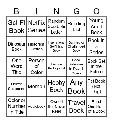 2021 Bingo Challenge Bingo Card