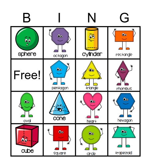 Shapes Bingo Card