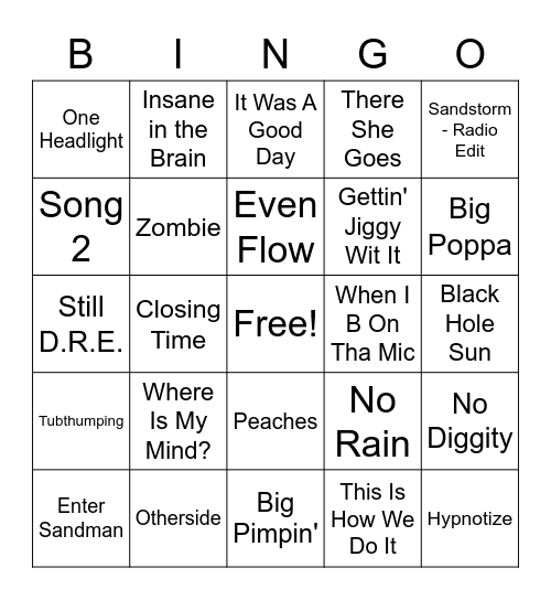 Bumpin Bingo Card