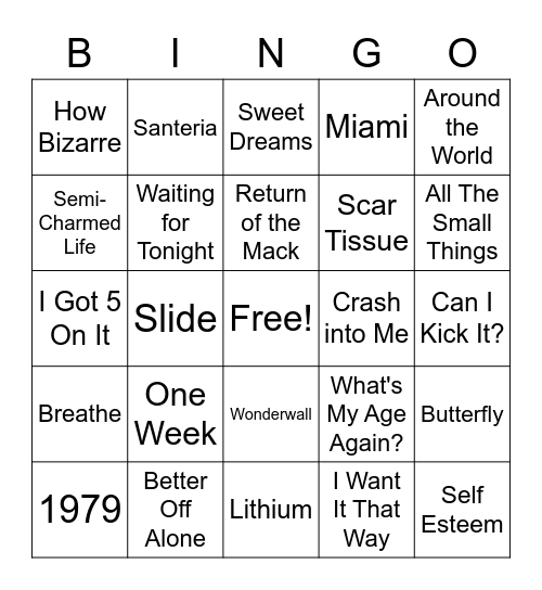 Bumpin Bingo Card