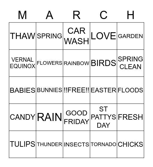 SPRING BINGO Card