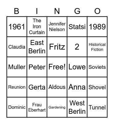 A Night Divided Bingo Card