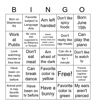 AMAYSING REIGN Bingo Card