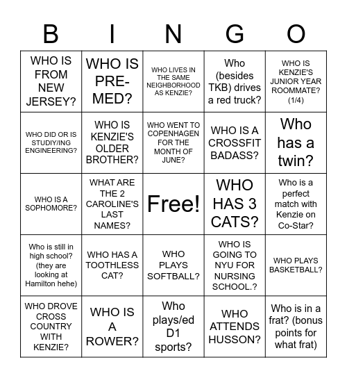MINGLE WITH BINGO Card