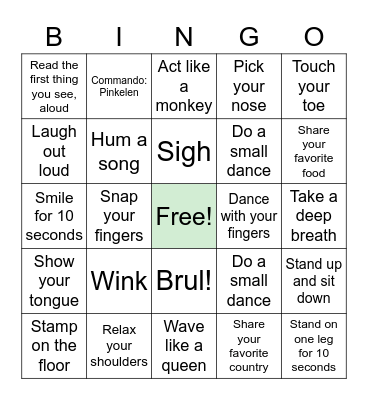 Casa Bingo Card