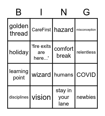INSET Bingo Card