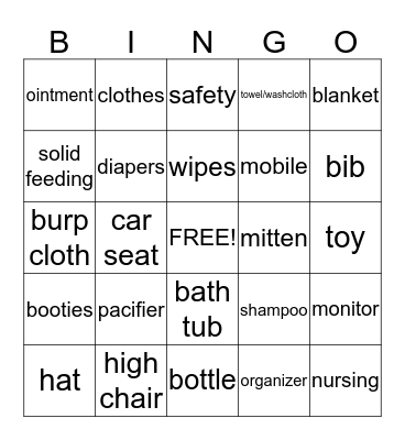 Welcome Baby Kade! Bingo Card