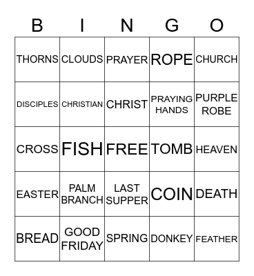 EASTER Bingo Card