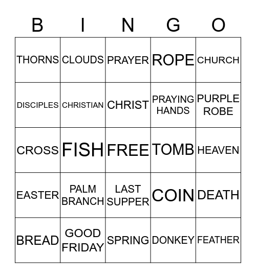 EASTER Bingo Card