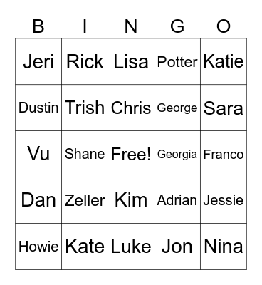 Is Jim in today? Bingo Card