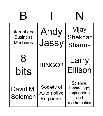 Q&A Bingo Card