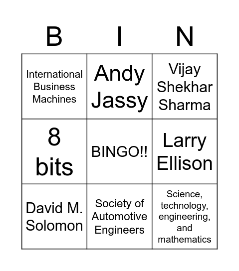 Q&A Bingo Card