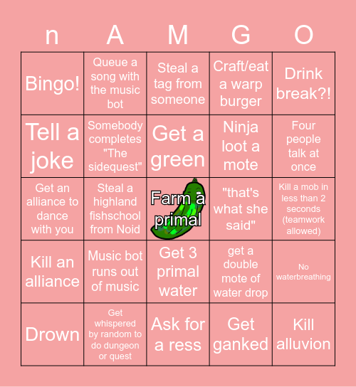 Unpaid Internship Bingo Card