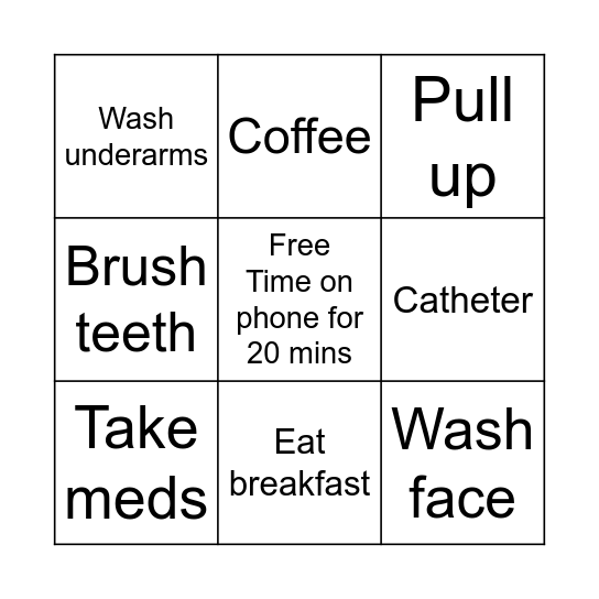 Monday Bingo Card