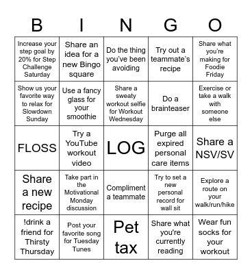 Beach Blanket Bingo Card