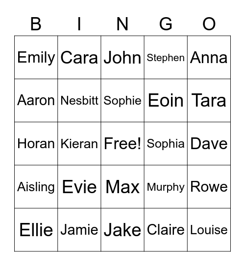 Evie Birthday 3 Bingo Card