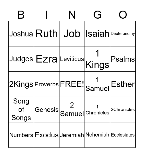 Old Testament Bingo Card