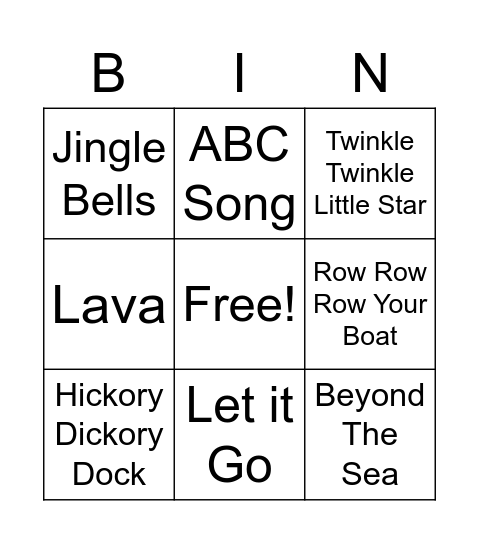 Russell BINGO Card