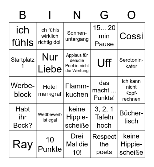 Slam on the Beach Bingo Card