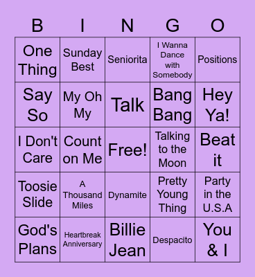 MUSICAL BINGO Card