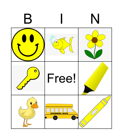 Yellow Bingo Card