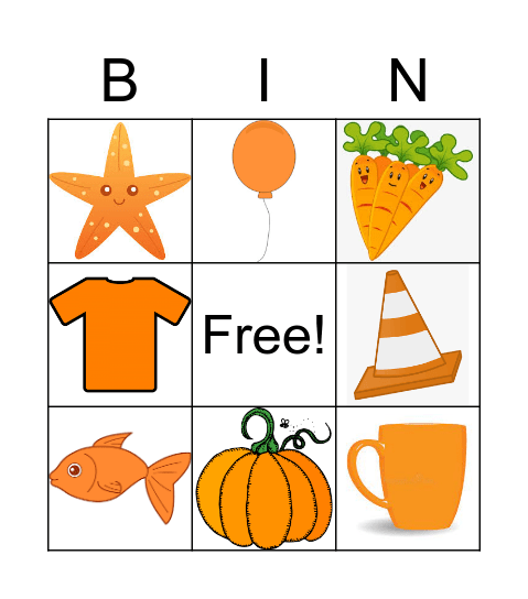 Orange Bingo Card