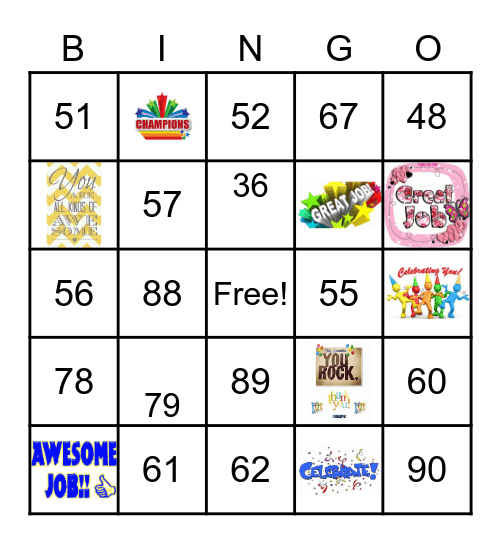 Strut your Stuff! Bingo Card