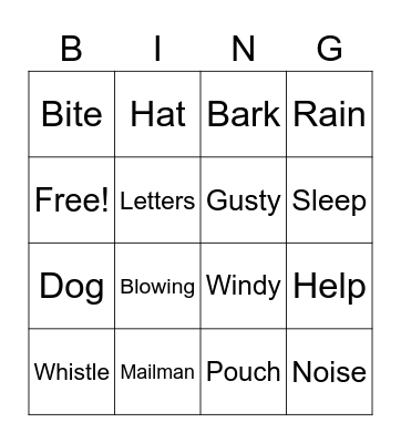 Mailman Bingo Card