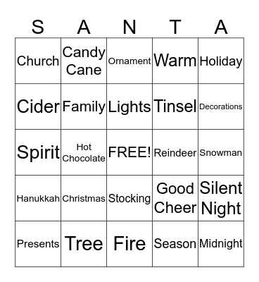 Pecos Student Council Bingo Tournament Bingo Card