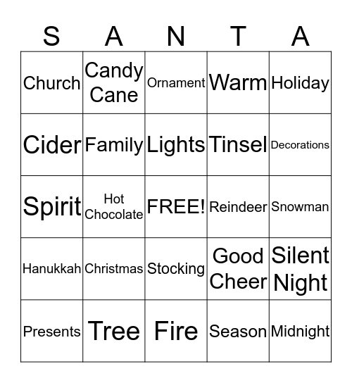 Pecos Student Council Bingo Tournament Bingo Card