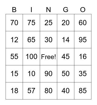 Math July 17th Bingo Card