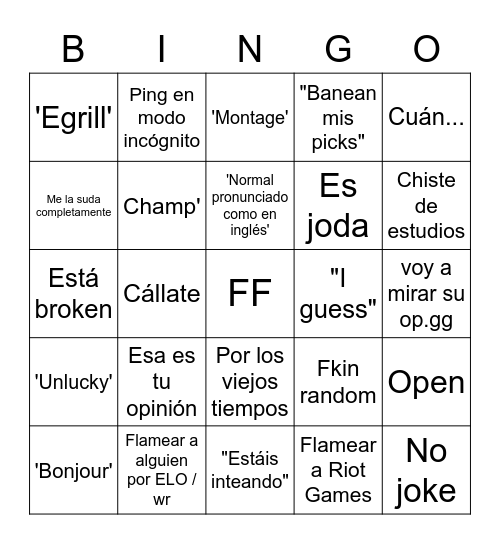 Alexsowz Bingo Card