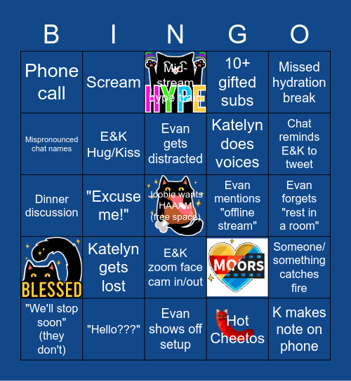 E&K Any Game Bingo Card