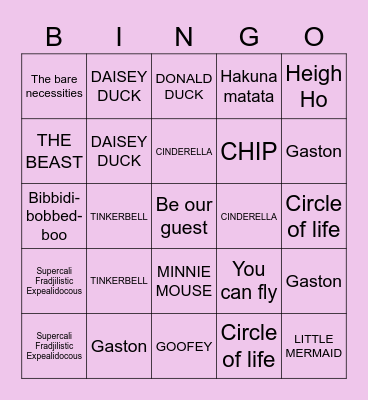 GRANDKID'S BINGO Card