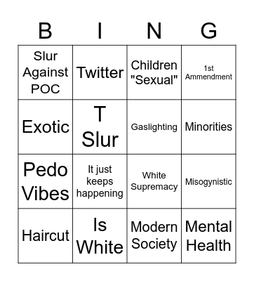 Keheh Bingo Card