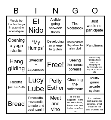 OLD QUIZ BINGO Card