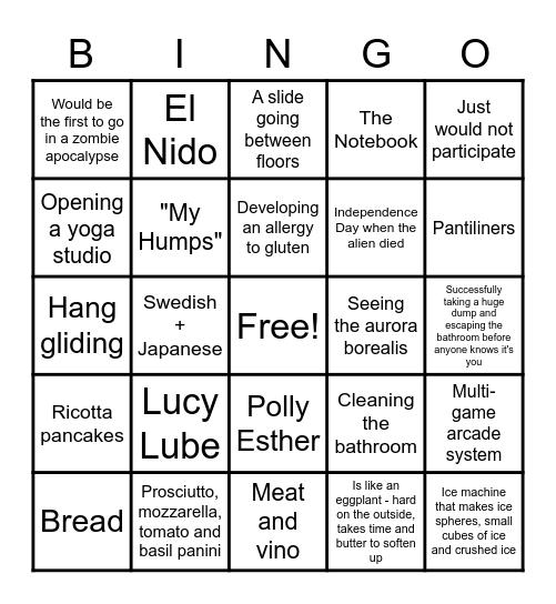 OLD QUIZ BINGO Card