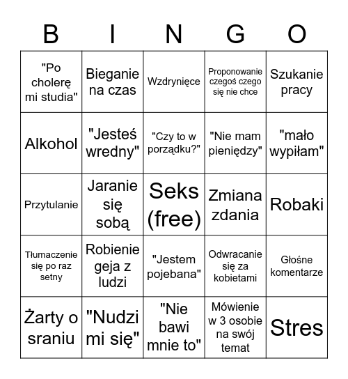 Julka Bingo Card