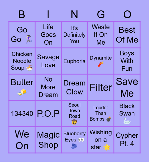 Britt’s Bingo - @WickMei Bingo Card