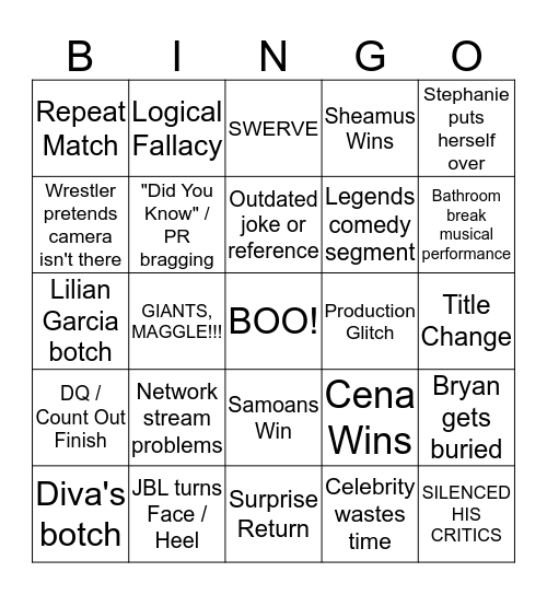 [Know-It-All Fans] - WrestleMania 2015 Bingo Card