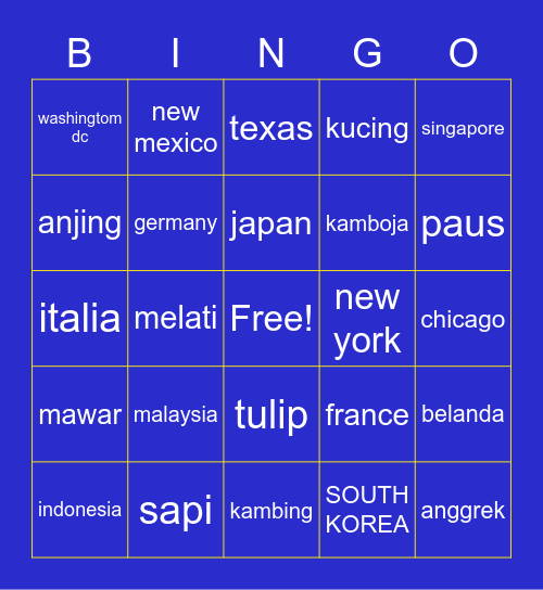 Bingo with delite Bingo Card